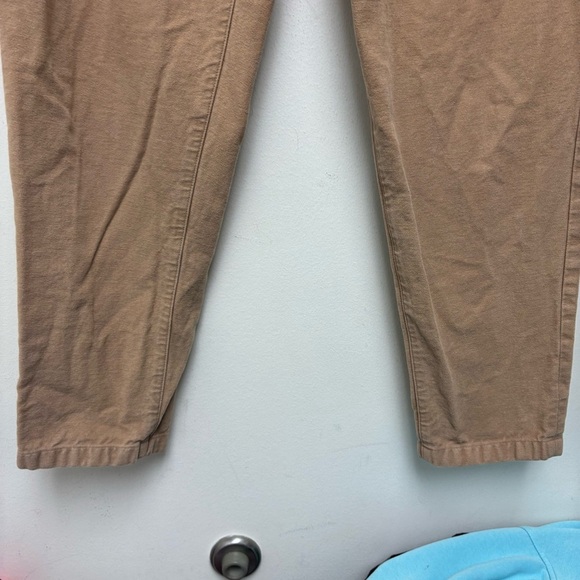 COS Mens Tan Pleated Soft Cotton Tapered Leg Trousers - Picture 7 of 11